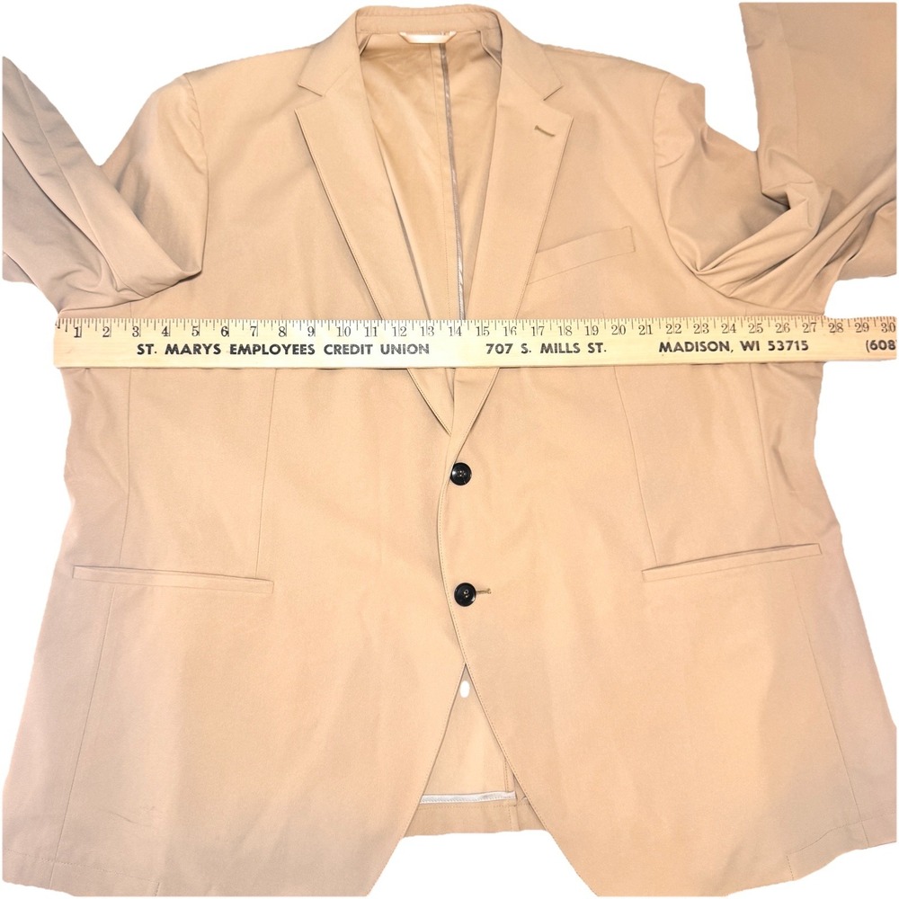 Sene FlexTech Travel Suit Mens Custom Made Unstructured Stretch 46-48L Khaki Tan - Picture 8 of 16